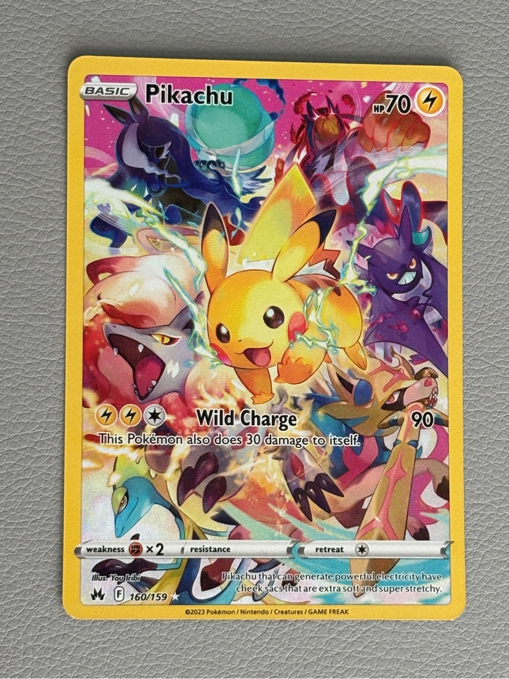 Pokémon Pikachu TCG Card Crown Zenith 160/159 Holo Secret Rare NM/Mint Condition